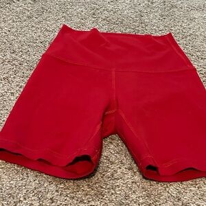 Lululemon Athletica Red Bike Shorts